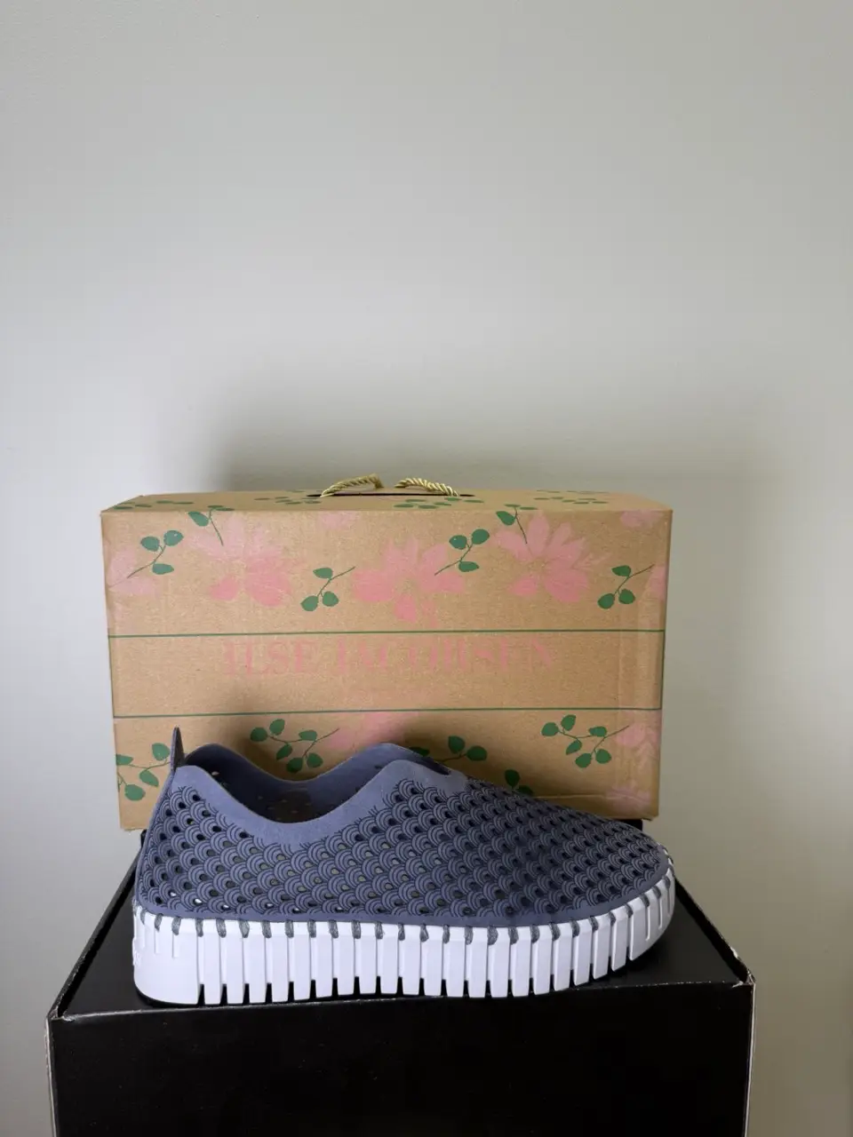 a shoe on a box